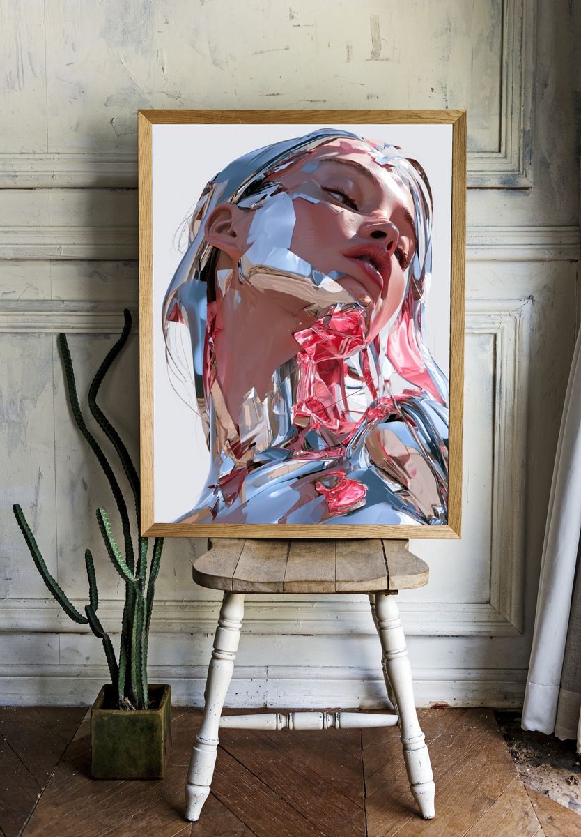 Chrome Portrait — Surreal Print. — room view 1