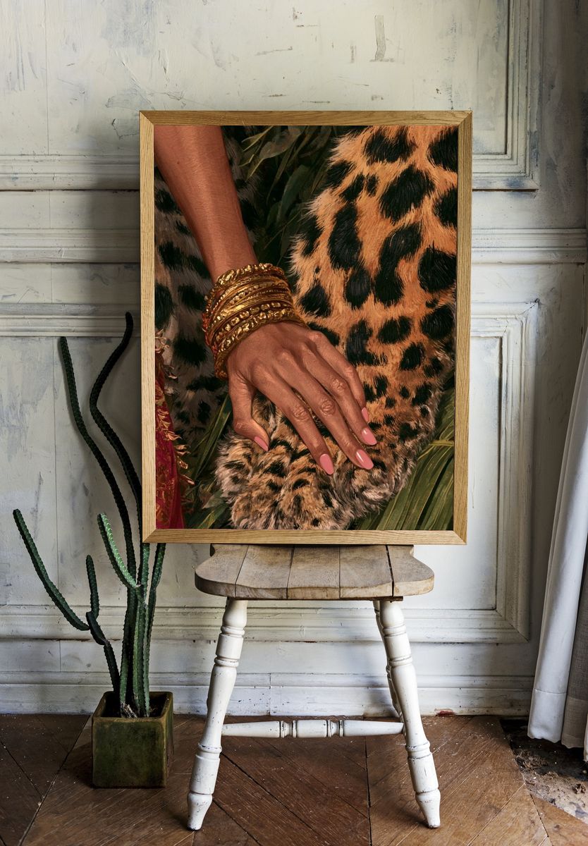 Leopard Print Hand Fashion Poster. room preview