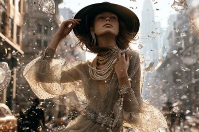 Glamorous Fashion Street Portrait Print.