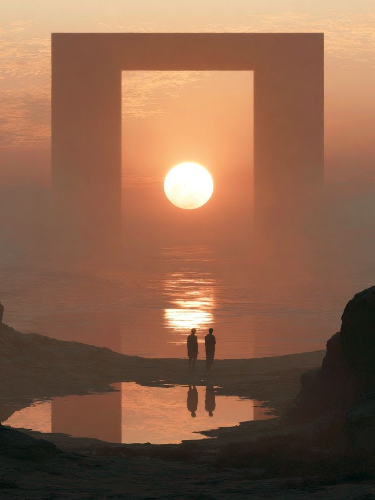 Surreal Sunset Portal Print. poster detail