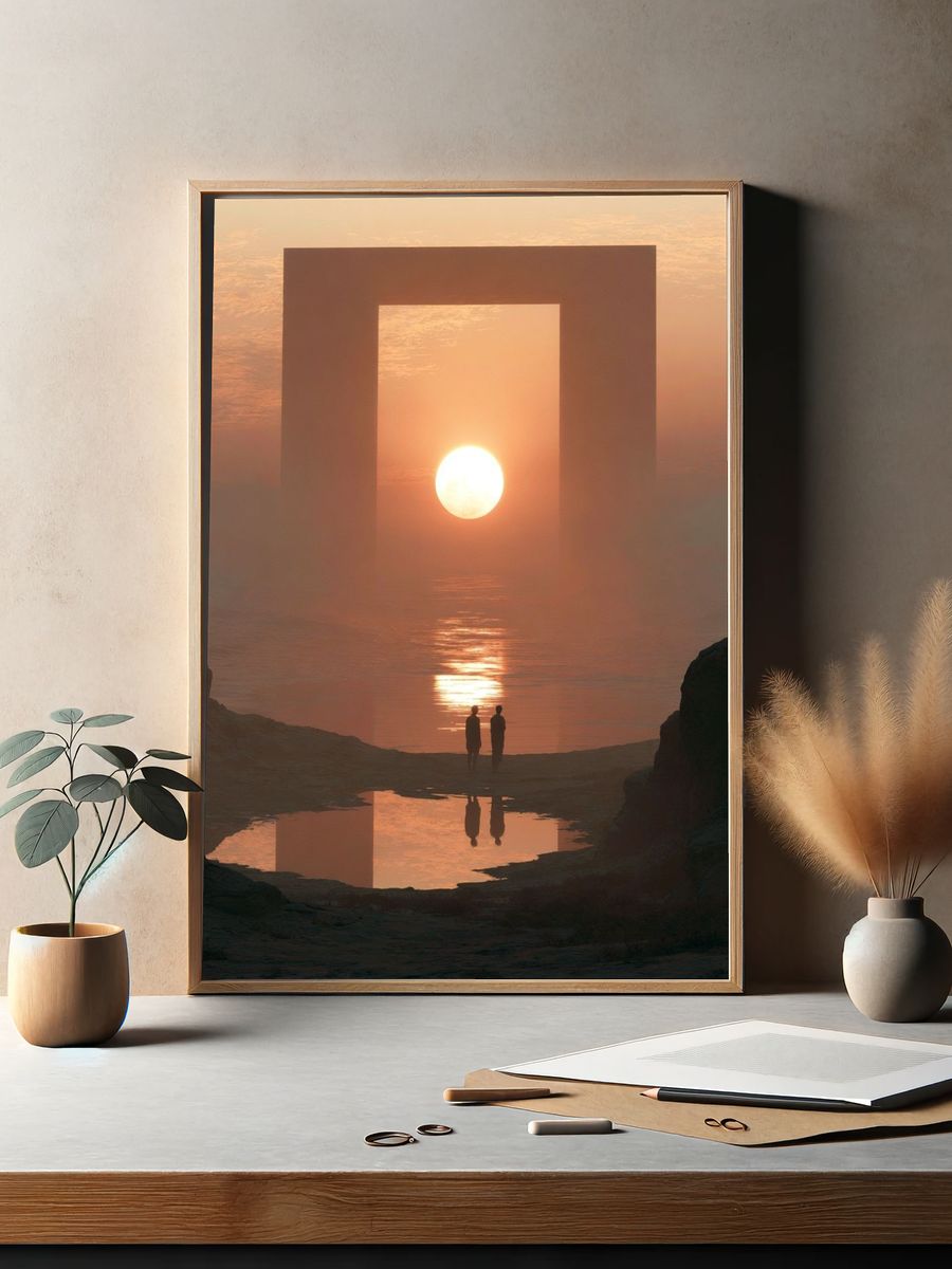 Surreal Sunset Portal Print. — room view 2