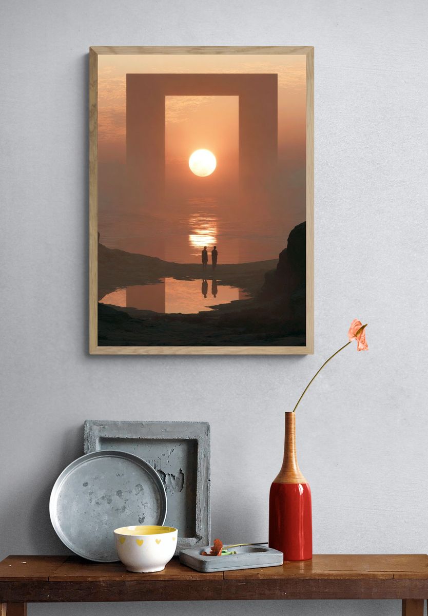 Surreal Sunset Portal Print. — room view 3