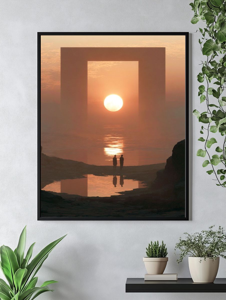 Surreal Sunset Portal Print. — room view 4
