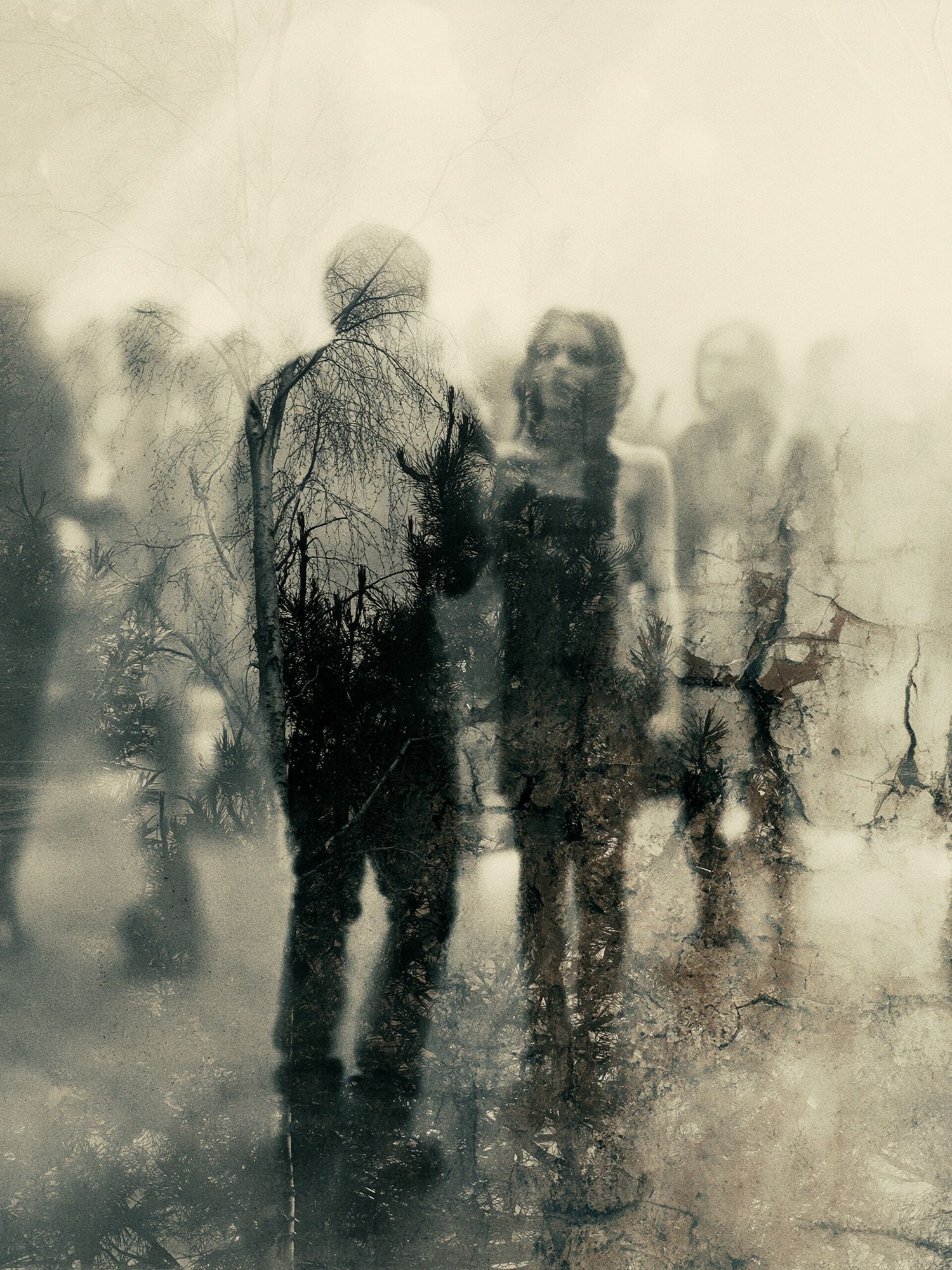 Ghostly Figures Surrealism Poster. poster detail