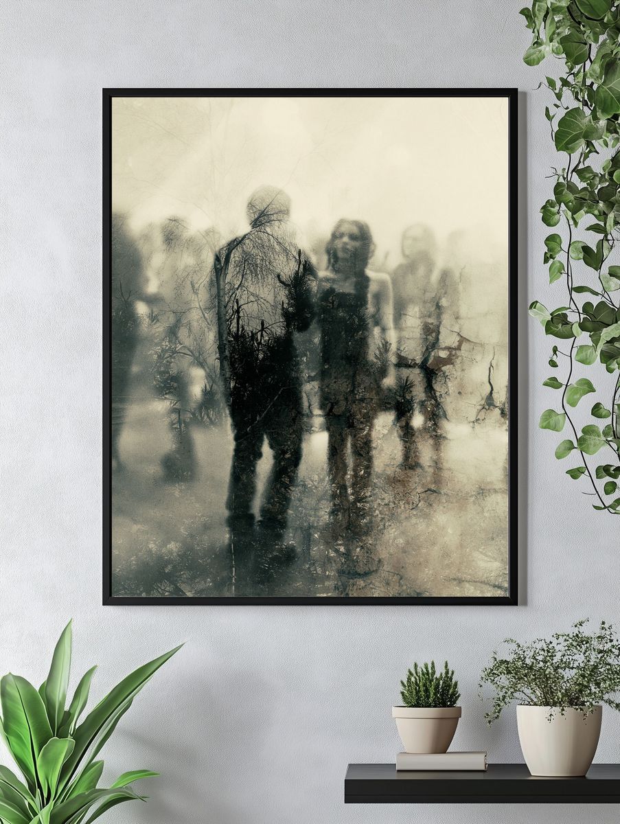 Ghostly Figures Surrealism Poster. — room view 4