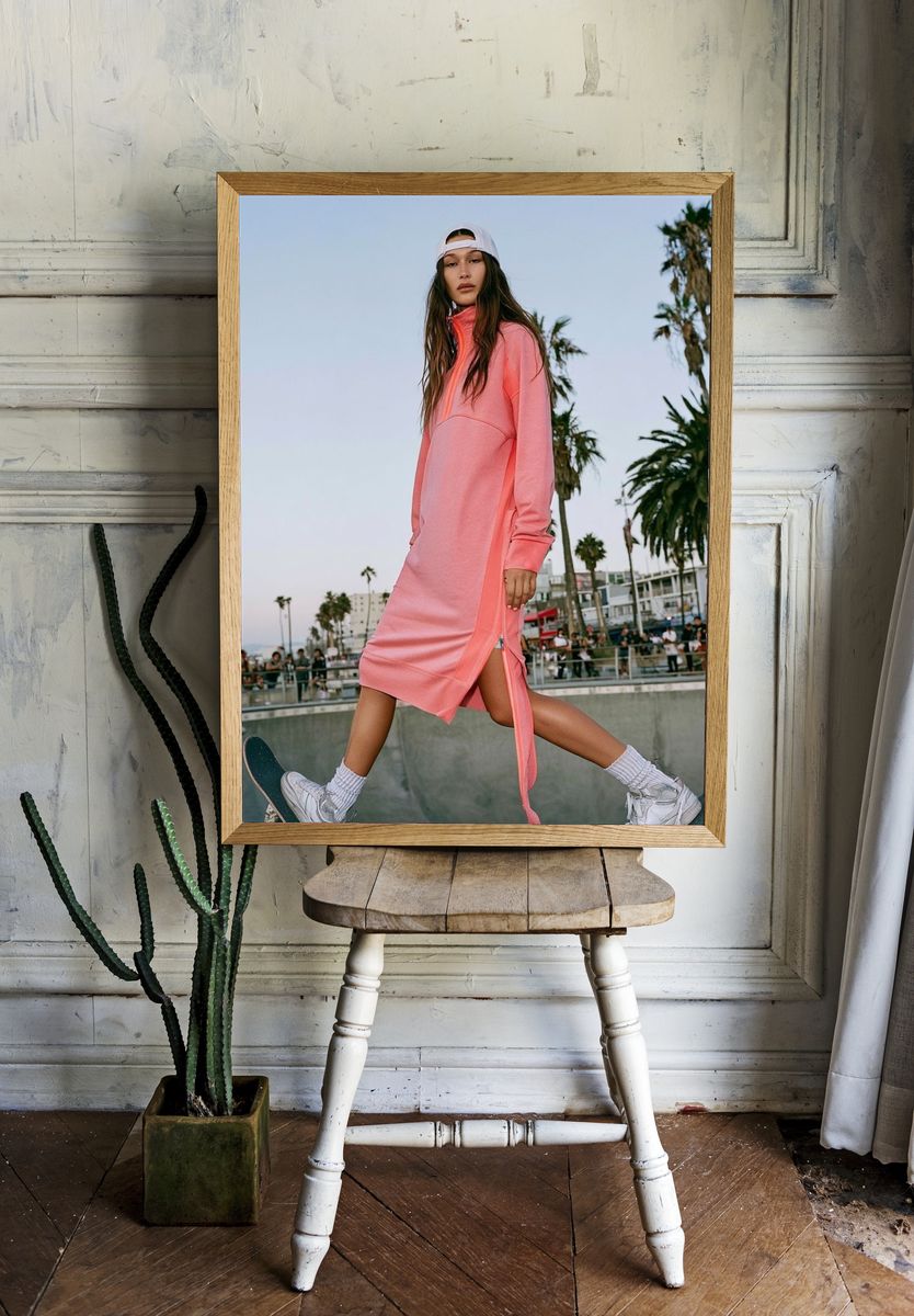 Skateboard Fashion Portrait Poster. — room view 1