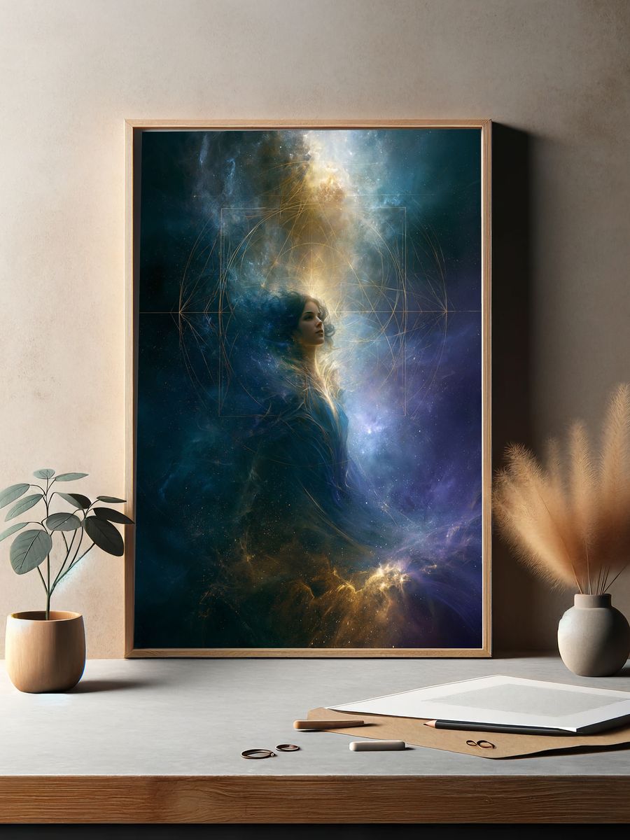 Cosmic Woman Surrealism Poster. — room view 2