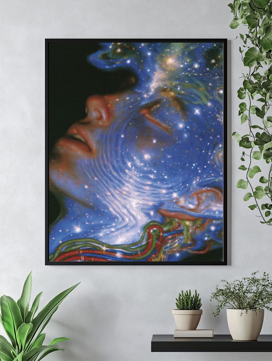Cosmic Face Surrealism Print. — room view 4