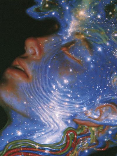 Cosmic Face Surrealism Print.