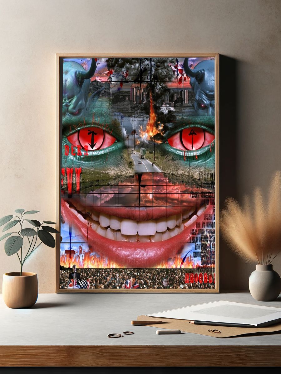 Hellscape Collage Horror Poster. — room view 2