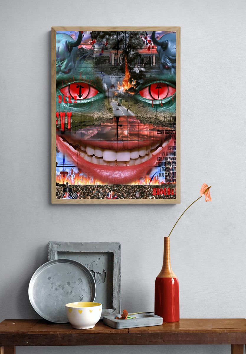 Hellscape Collage Horror Poster. — room view 3