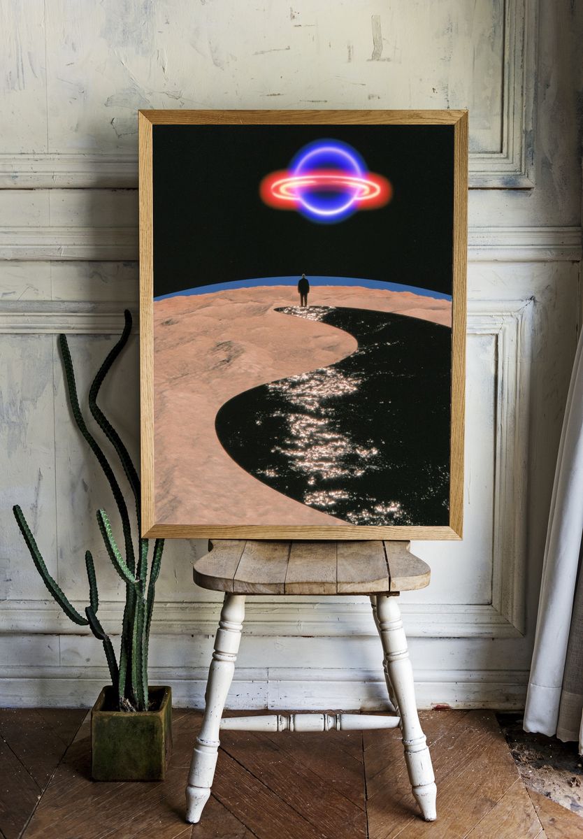 Surreal Cosmic Landscape Poster. room preview