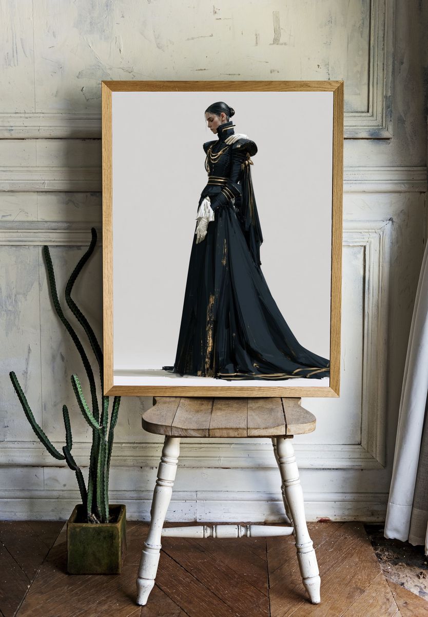 Avant-Garde Fashion Portrait Poster. room preview