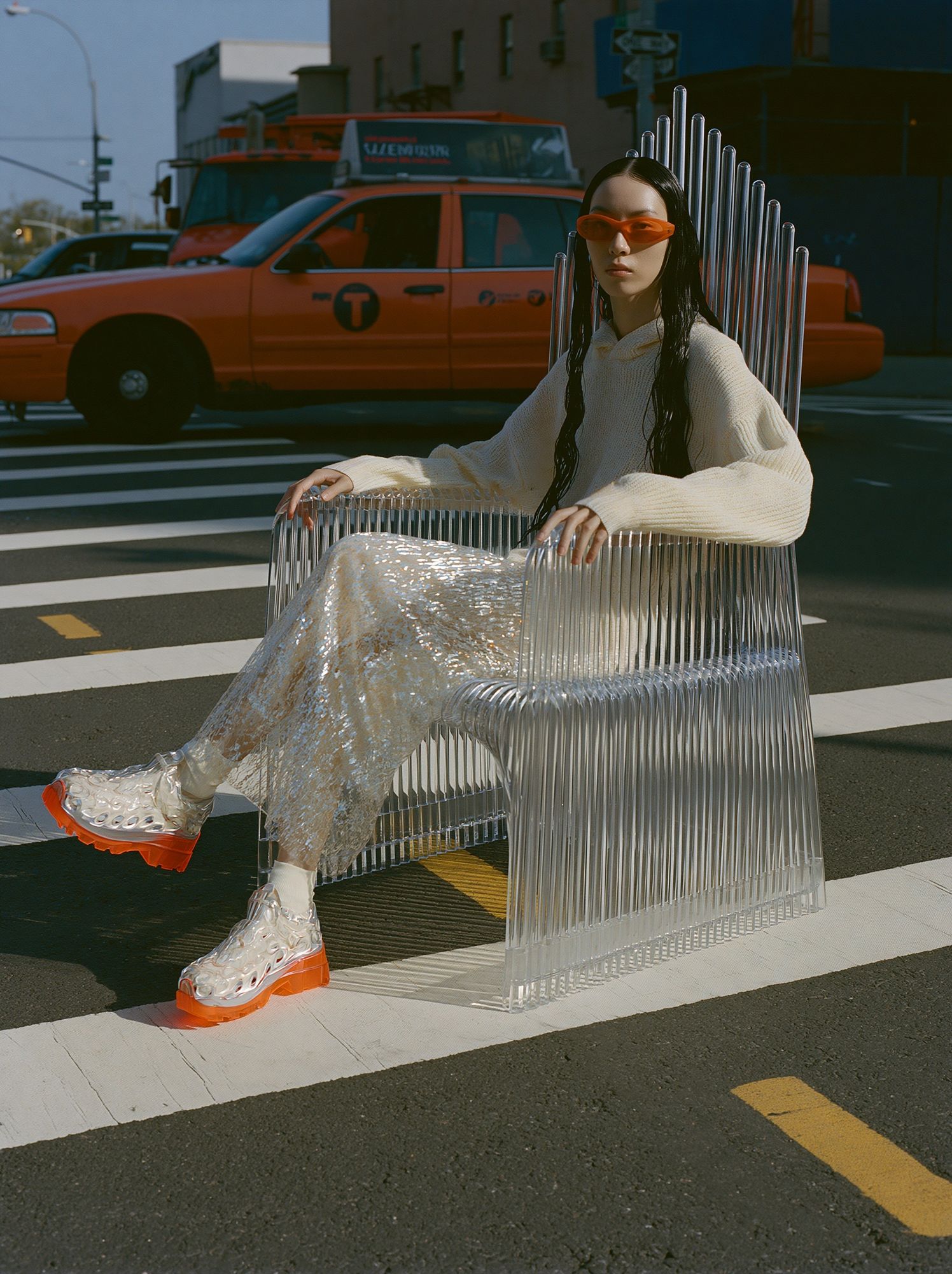 Futuristic Street Fashion Portrait Print. poster detail