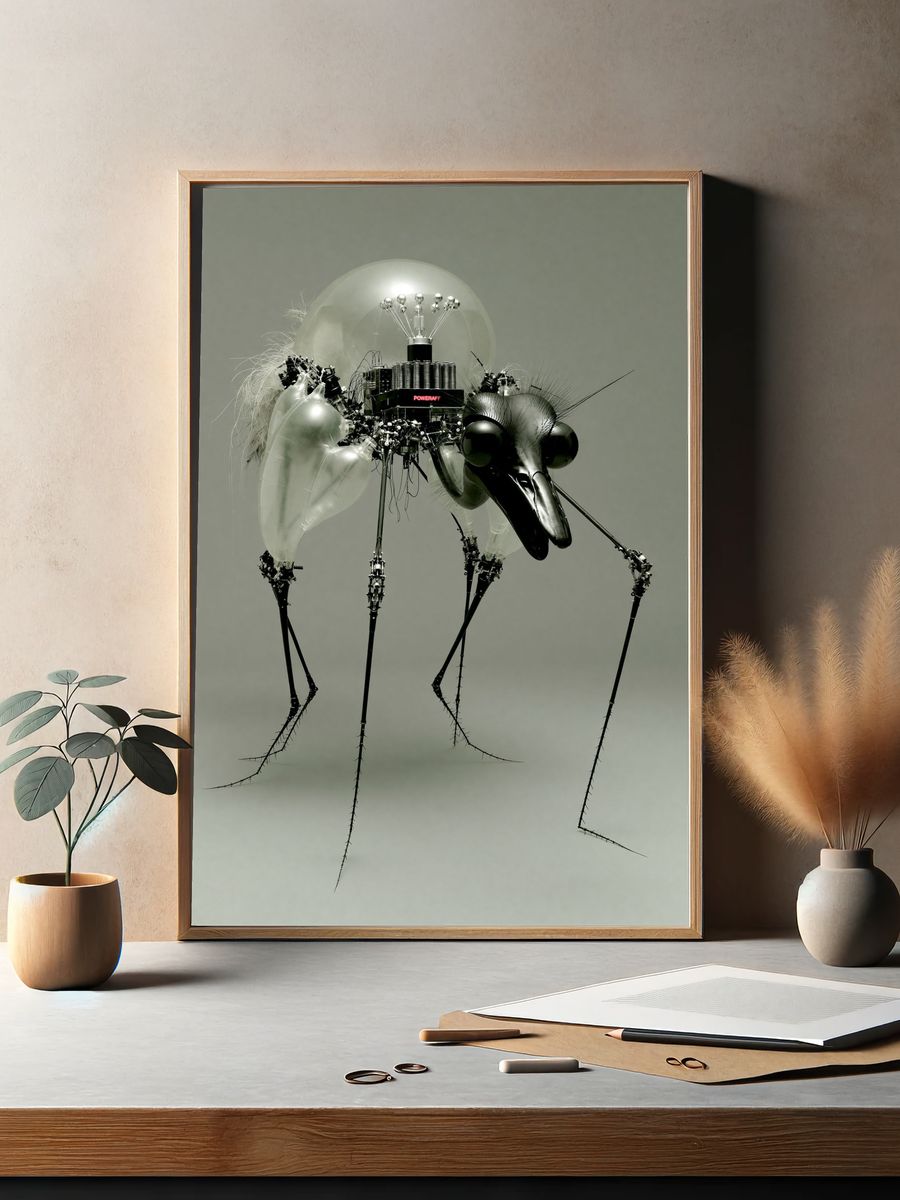 Surreal Mechanical Insect Print. — room view 2