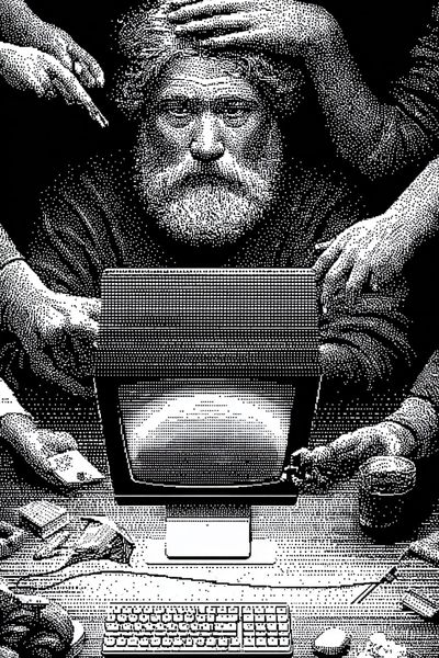 Surreal Computer Desk Portrait Print.