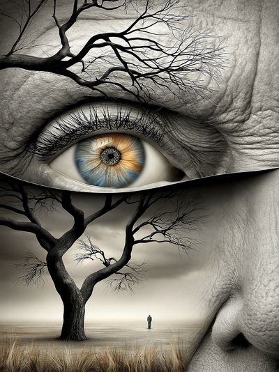 Surreal Eye and Tree Print.