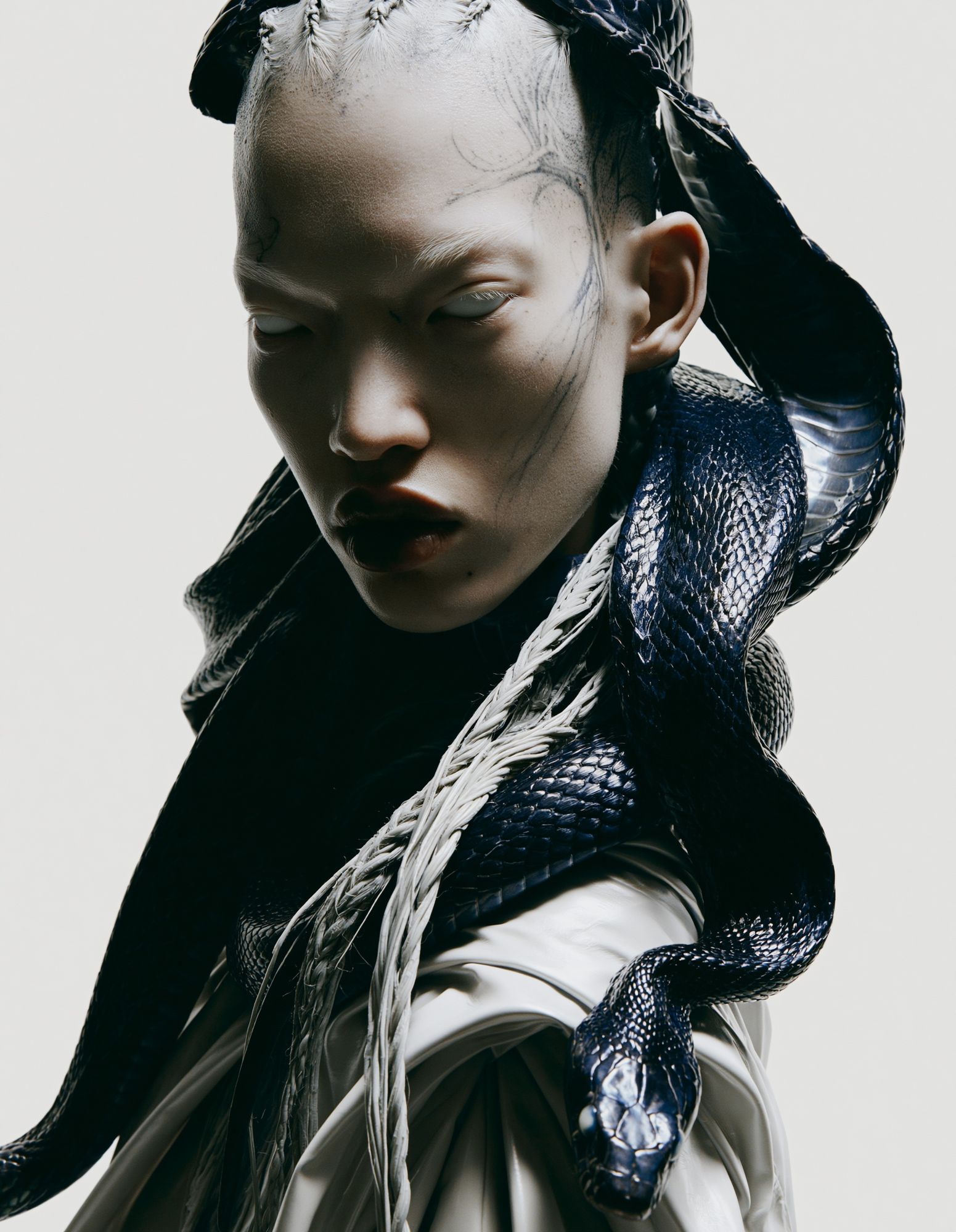 Surreal Snake Portrait Print. poster detail