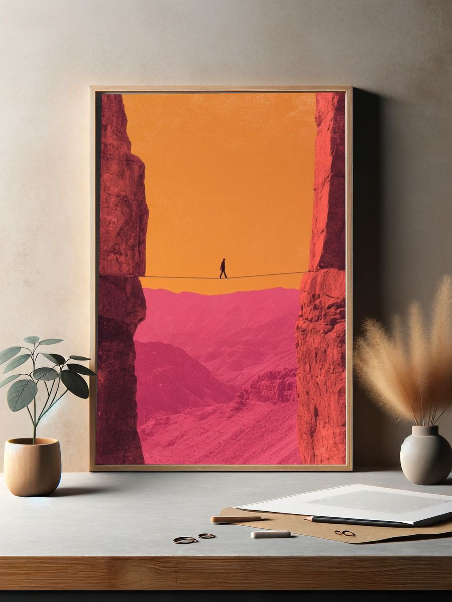 Desert Tightrope Sunset Poster. — room view 2