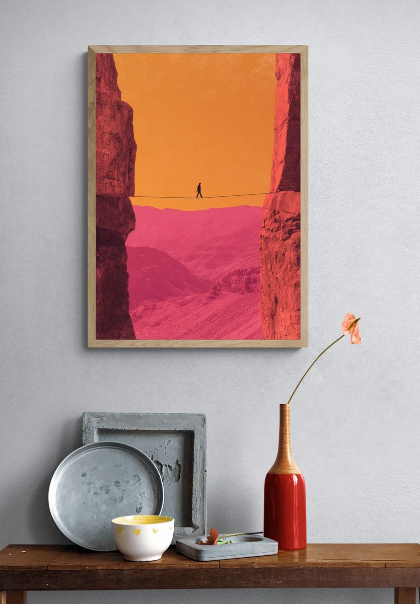 Desert Tightrope Sunset Poster. — room view 3