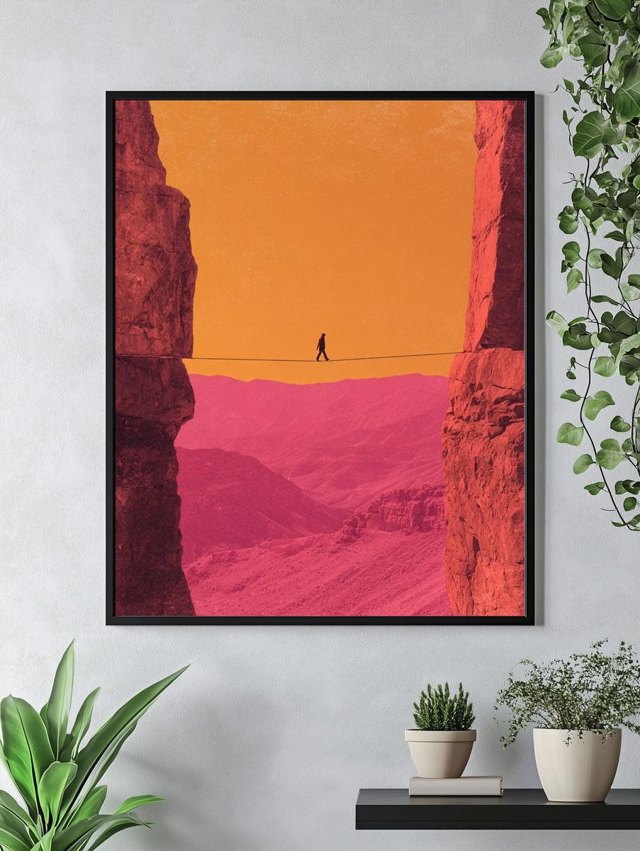 Desert Tightrope Sunset Poster. — room view 4