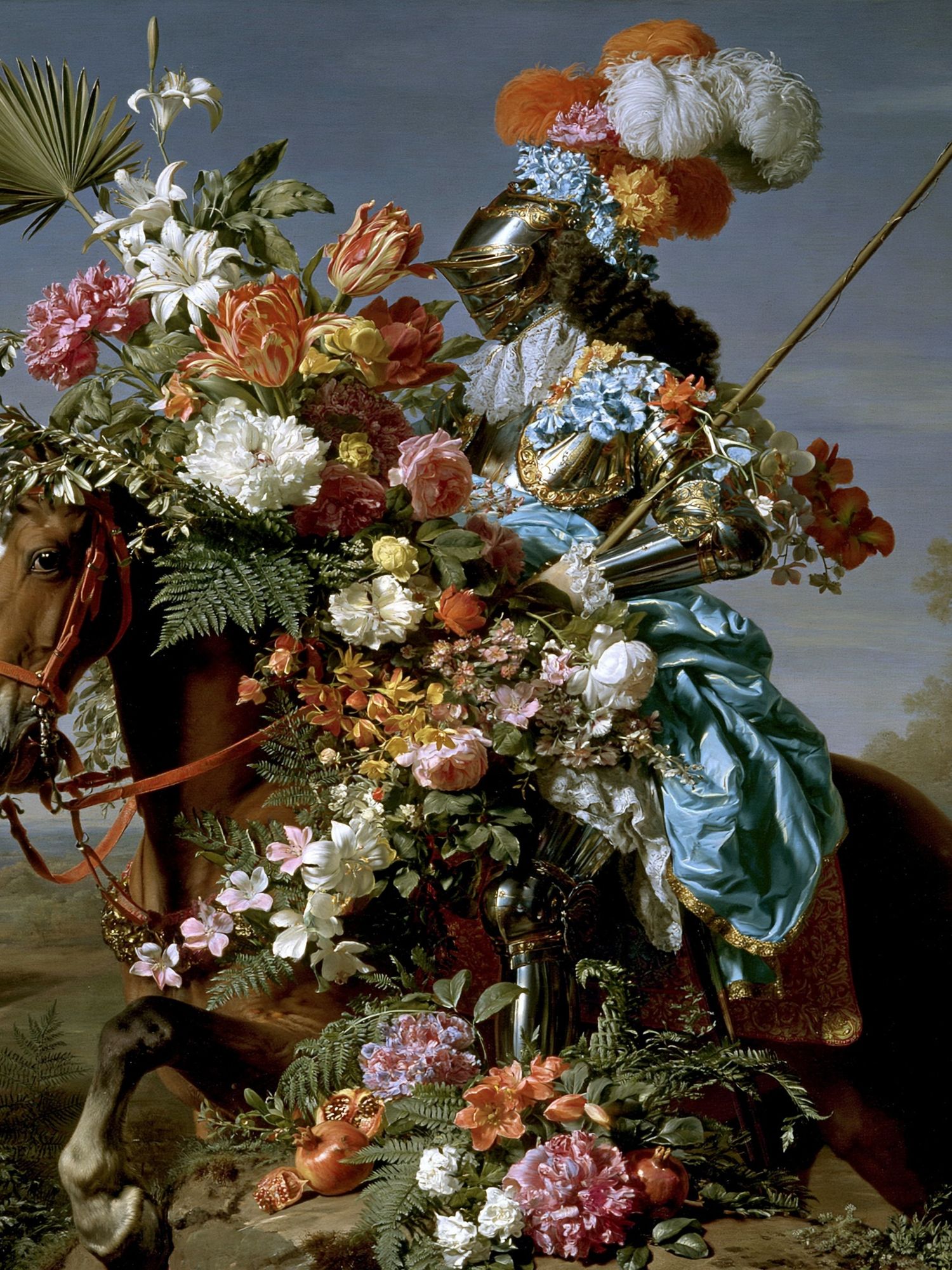 Floral Knight Surrealism Print. poster — fine-art art