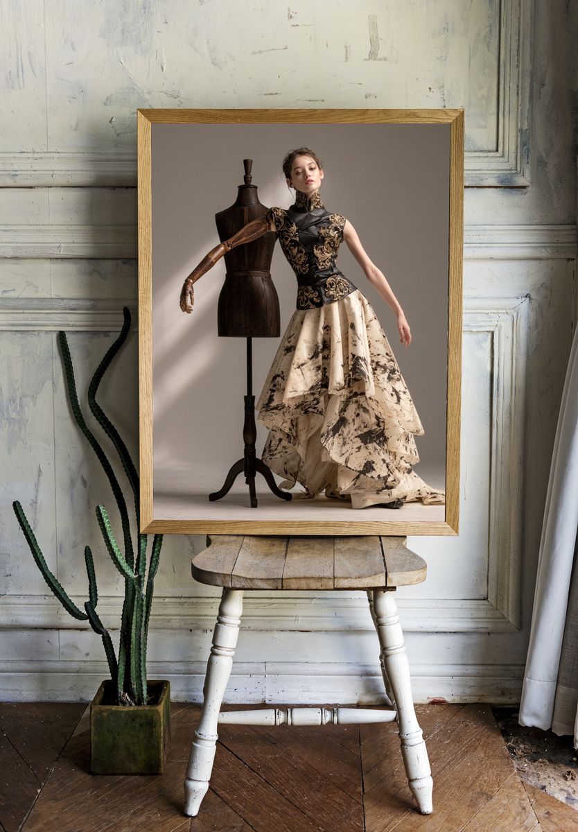 Avant-Garde Fashion Portrait Poster. room preview