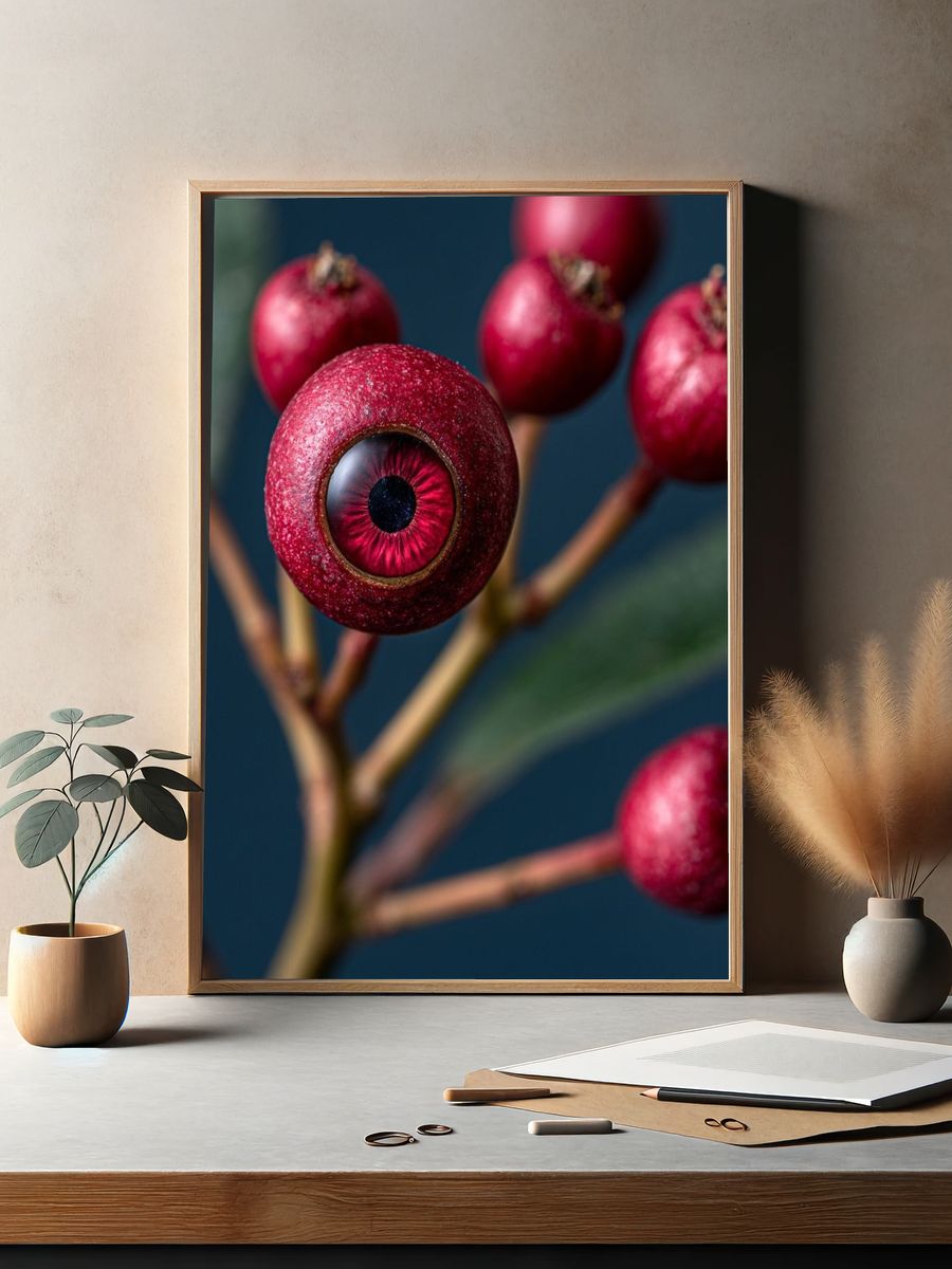 Surreal Pomegranate Eye Print. — room view 2