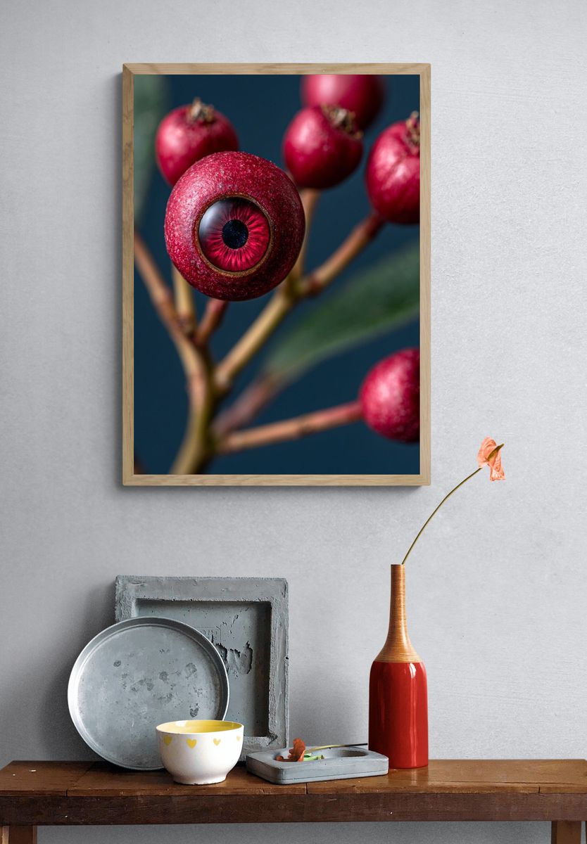 Surreal Pomegranate Eye Print. — room view 3