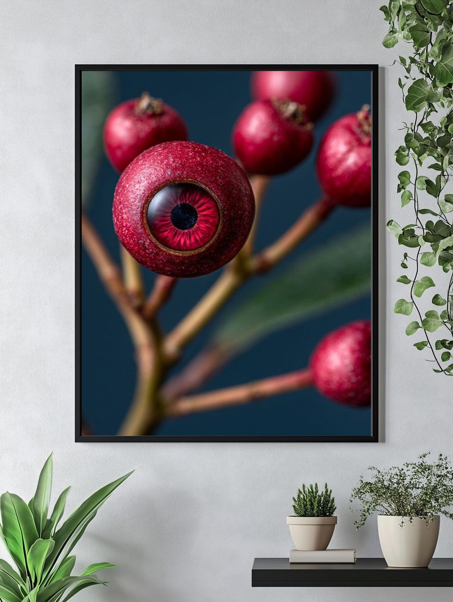 Surreal Pomegranate Eye Print. — room view 4