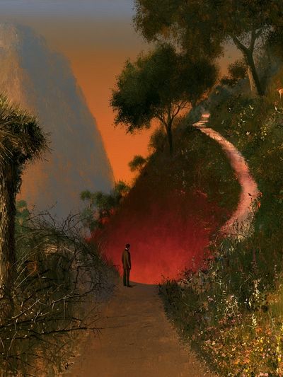 Surreal Sunset Path Poster.