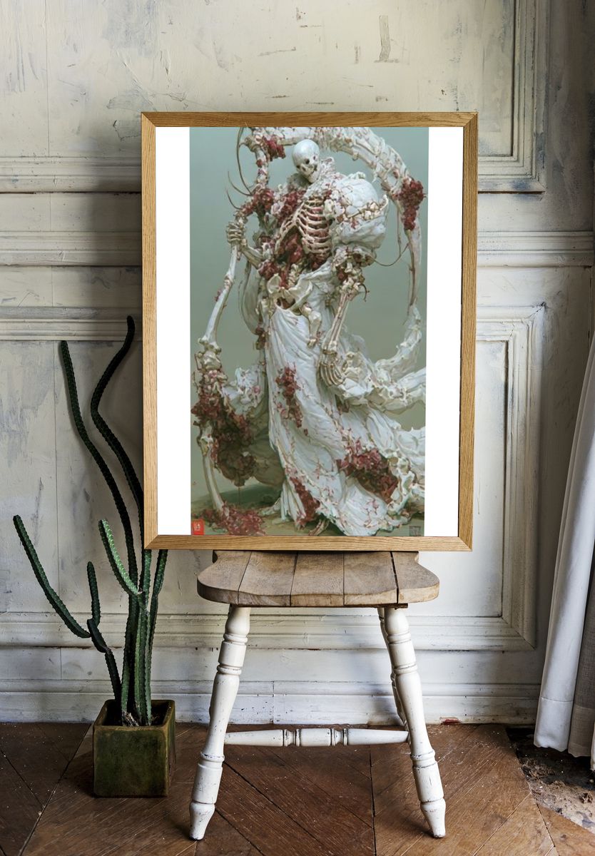 Skeleton Figure Surrealism Poster. — room view 1