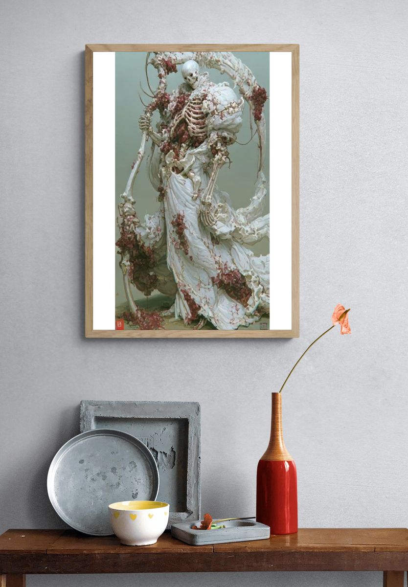 Skeleton Figure Surrealism Poster. — room view 3