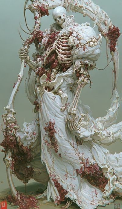 Skeleton Figure Surrealism Poster.