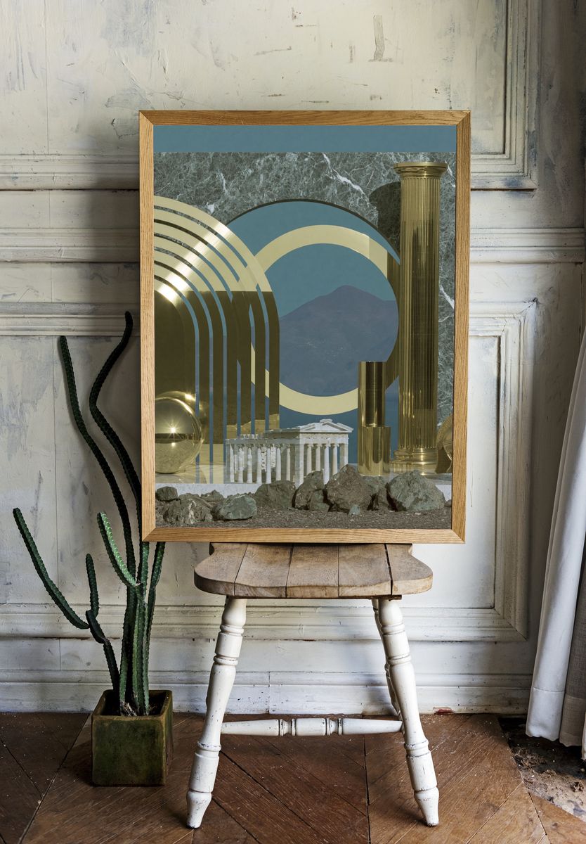 Classical Surreal Collage Print. — room view 1