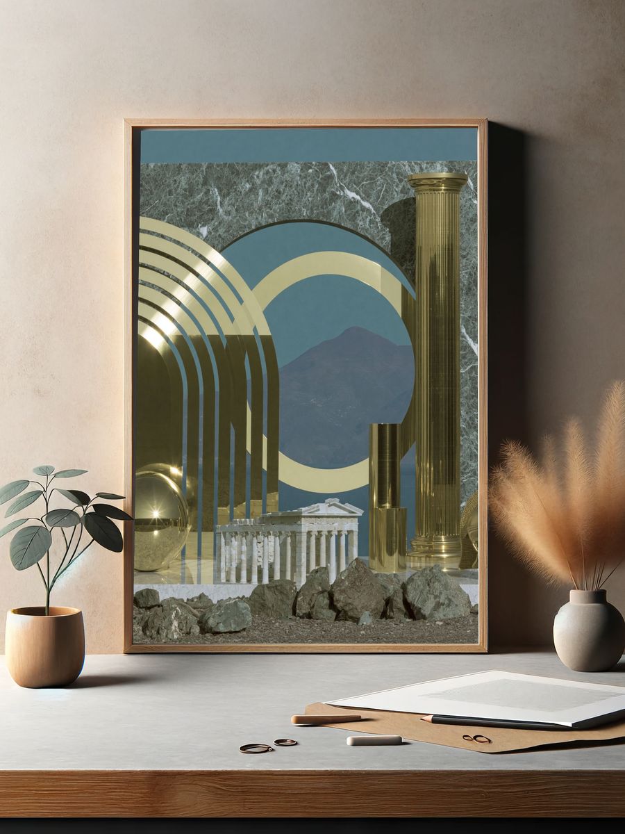 Classical Surreal Collage Print. — room view 2