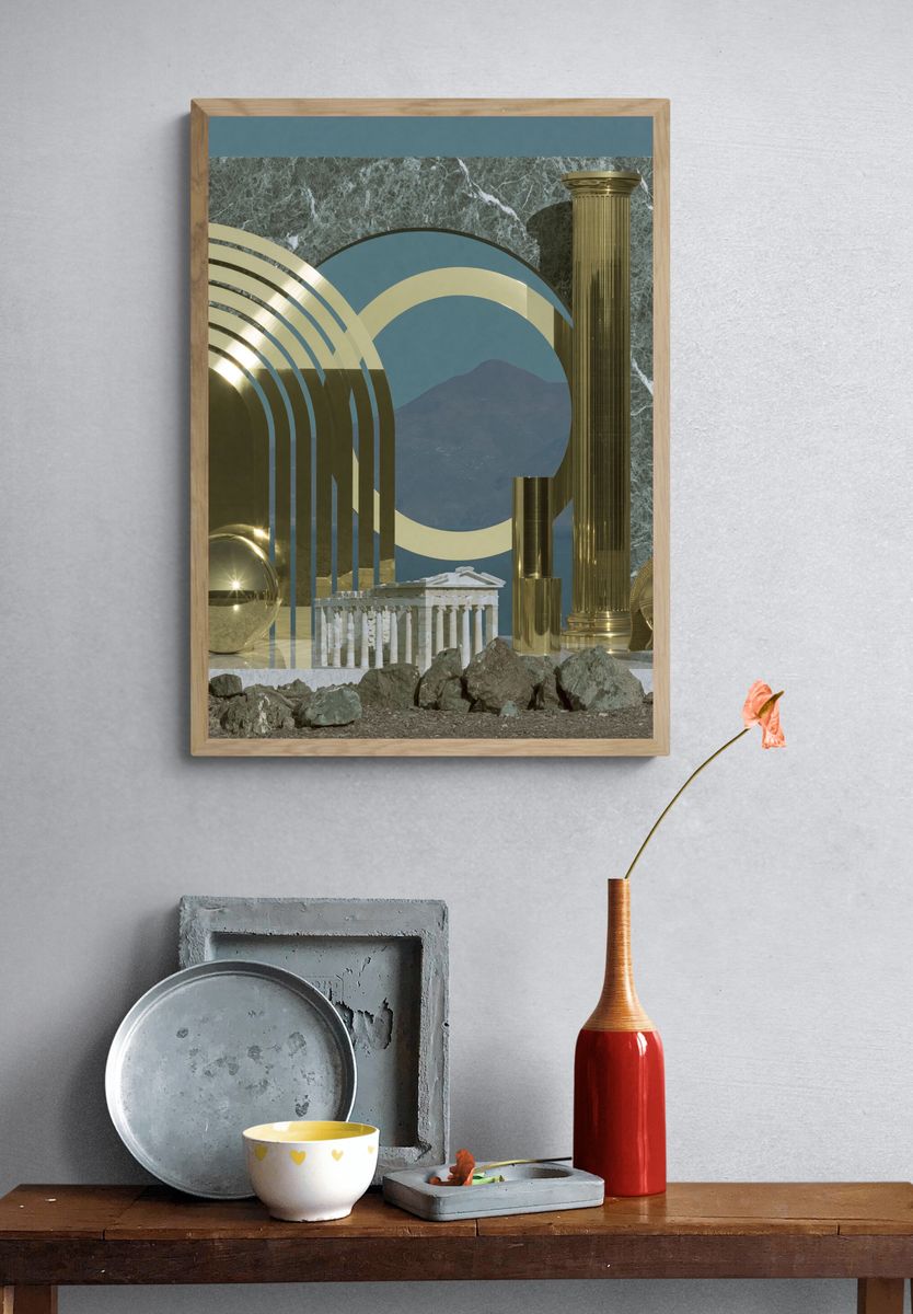 Classical Surreal Collage Print. — room view 3