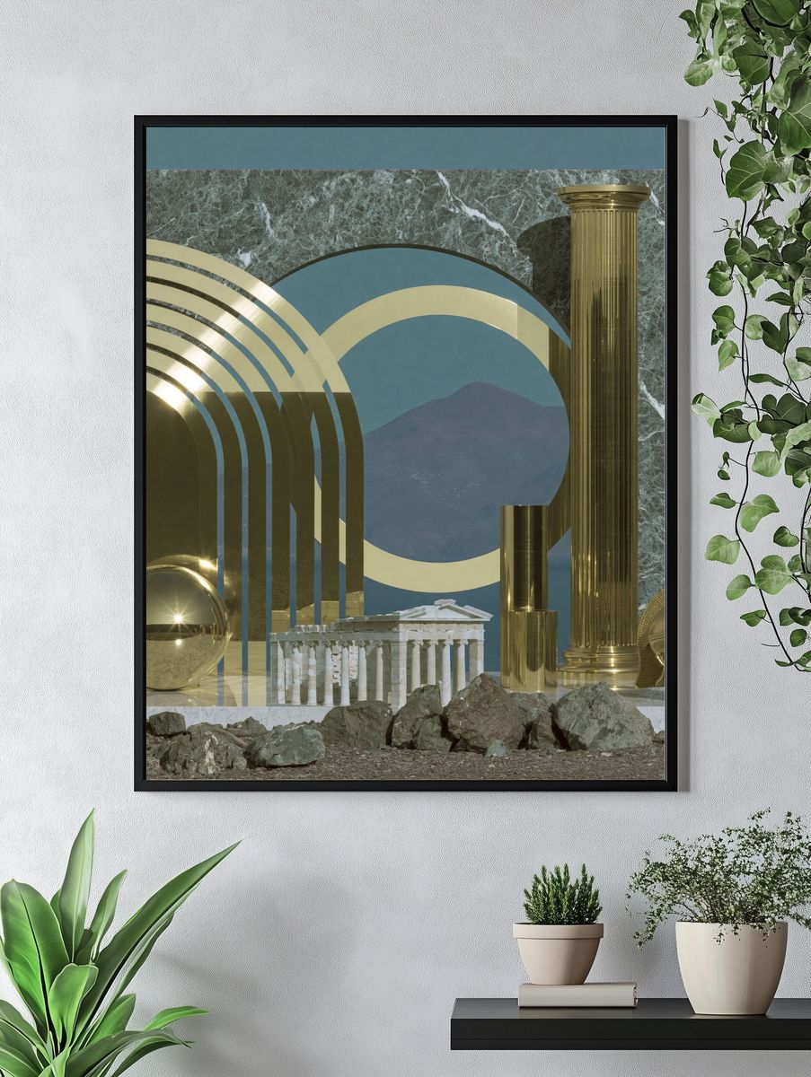 Classical Surreal Collage Print. — room view 4