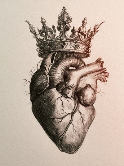 Crowned Heart Surrealism Print.