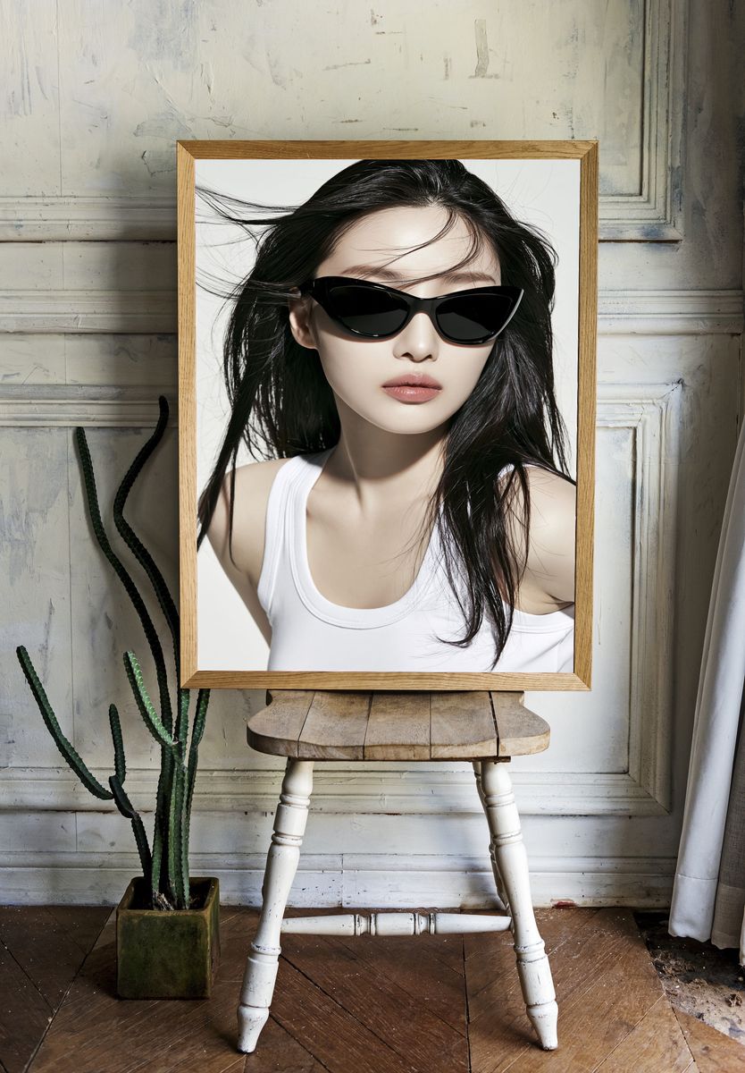 Sleek Sunglasses Portrait Print. room preview