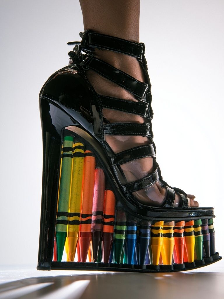 Crayon Wedge Heel Fashion Print. poster — fashion art