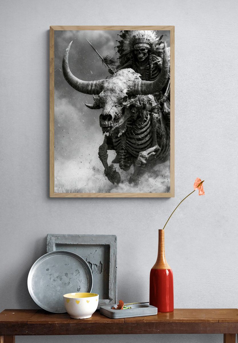 Skeleton Rider — Dark Fantasy Print. — room view 3