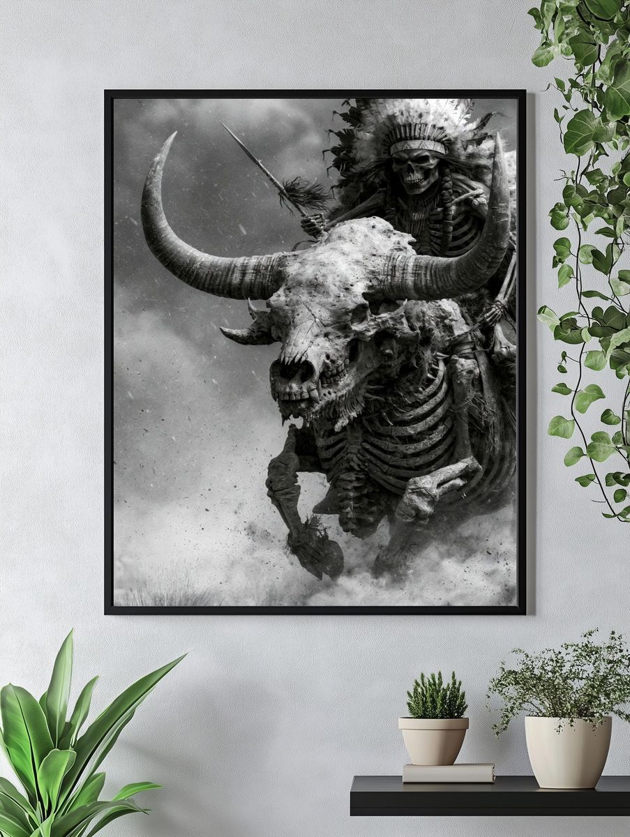 Skeleton Rider — Dark Fantasy Print. — room view 4