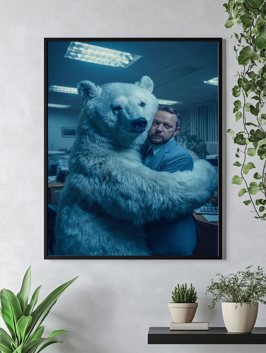 Polar Bear Hug Office Poster. — room view 4