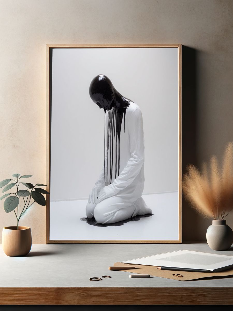Melting Figure Surrealism Poster. — room view 2