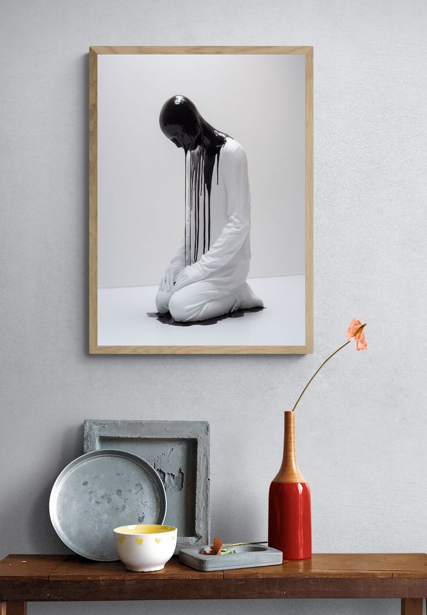 Melting Figure Surrealism Poster. — room view 3
