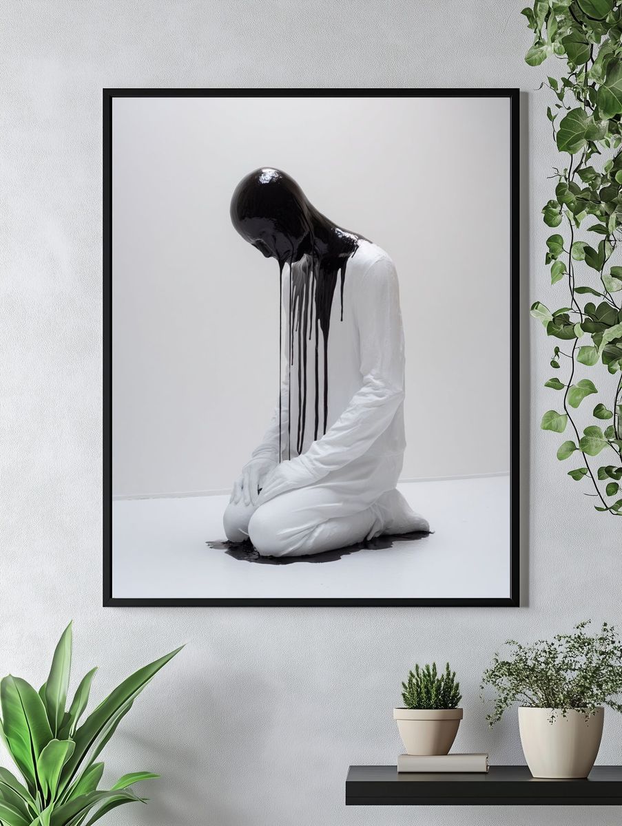 Melting Figure Surrealism Poster. — room view 4