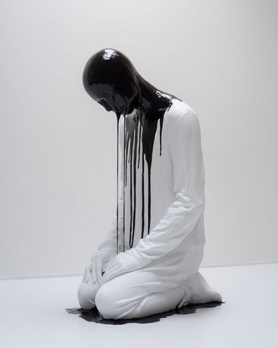 Melting Figure Surrealism Poster. poster print