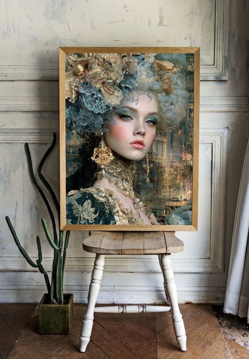 Gilded Portrait Fashion Poster. — room view 1