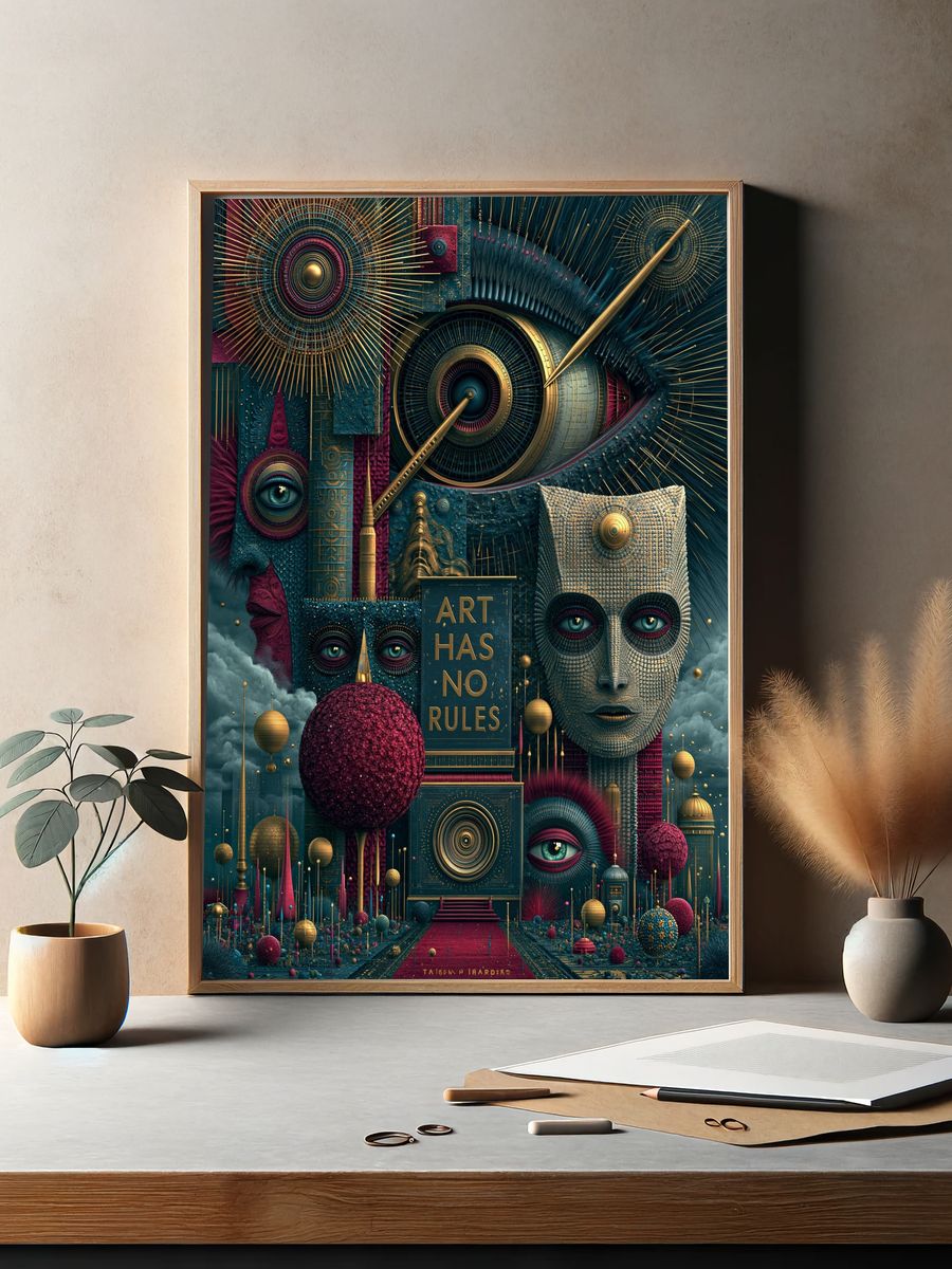Art Has No Rules Surrealism Poster. — room view 2
